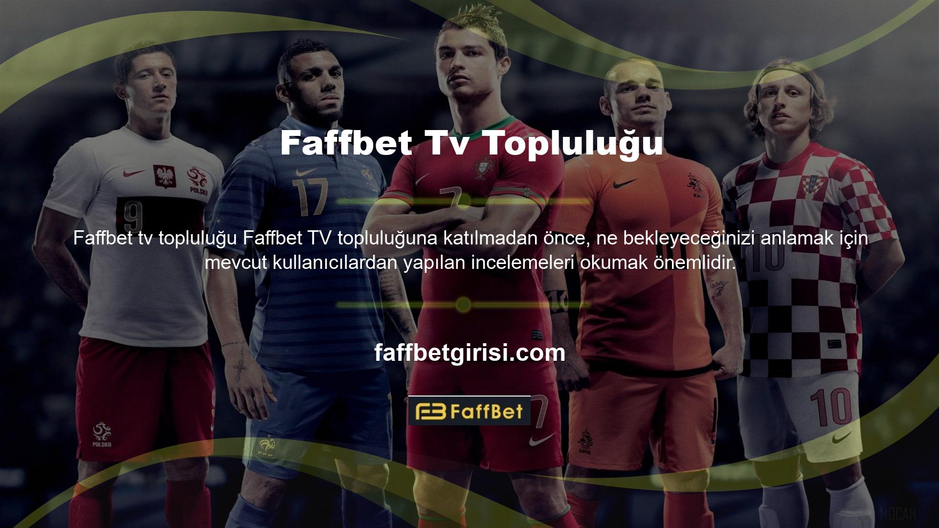 Eylemi yakalamaya hazır olduğunuzda, sitenin ana sayfasındaki Faffbet TV düğmesine tıklayın